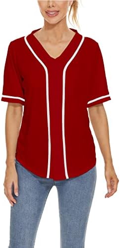 Ženski baseball dres gumb Down tinee majica kratkih rukava sportska uniforma softball dres aktivna majica