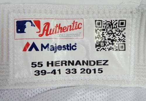 2015 Miami Marlins Chuck Hernandez 55 Igra Korištena bijelih hlača 39-41-33 628-Igra se koristi MLB hlače