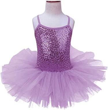 Yartina Kids Grils baletni ples leotard Shiny Sequined Tutu haljina Gimnastika balerine suknje suknje plesna odjeća