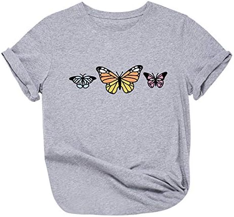 Ženske majice Valentine Prevelike vrhove kratkih rukava leptir o vratu labava majica ljetne bluze za djevojčice