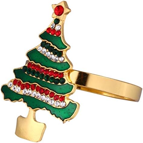 Bestyard metalni držač božićni salveti prstenovi božićno drvce dizajnirani za rhinestone držač salvete serviette serviette božićna