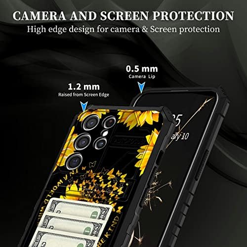 za Samsung Galaxy S22 Ultra torbica-novčanik s odvojivim držačem za kreditne kartice i postoljem Kickstand Сверхпрочный šok-dokaz zaštitna